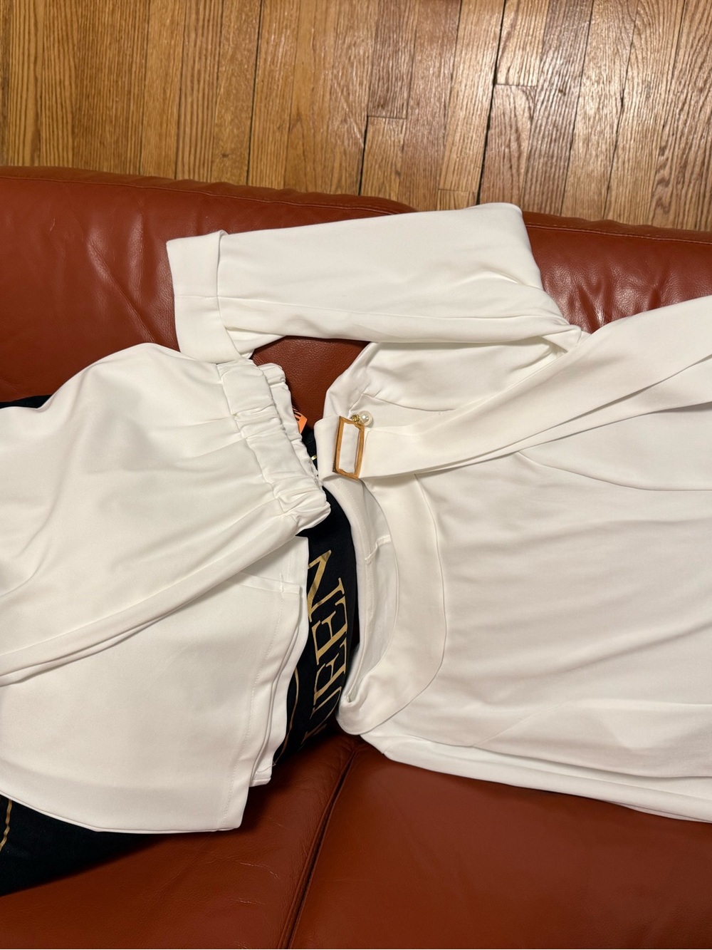 NWOT 🔥Crisp White MID Sleeve Top -PANTS SET- XL - Picture 3 of 13